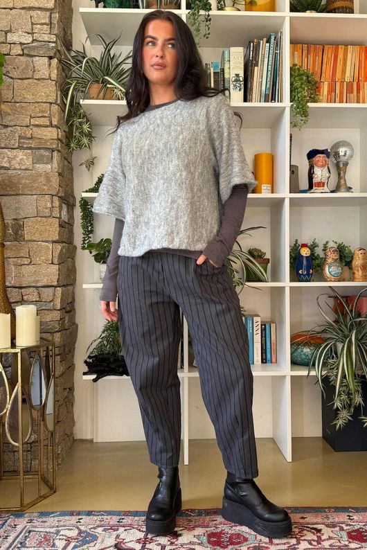 Clemmie Box Knit Grey Marl